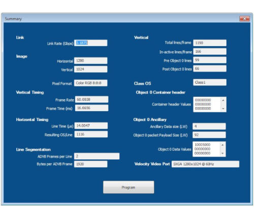 carte acquisition generation conversion arinc 818 - Velocity XI GUI Summary